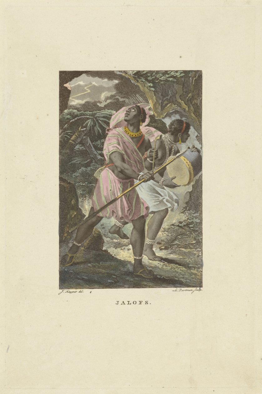 Habitantes da África Ocidental Jalofs (título no objeto) de Ludwig Gottlieb Portman