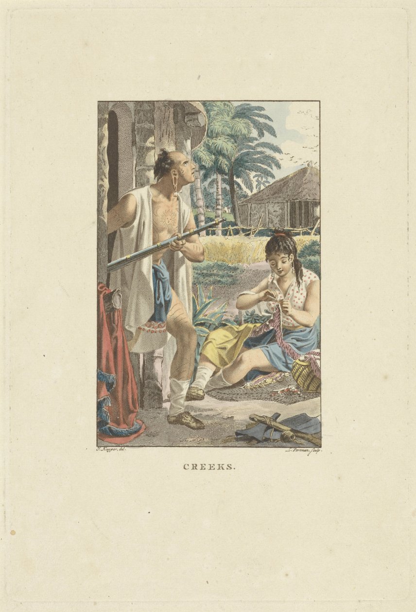 Casal no seu camarote no campo
Creeks (título sobre o objecto) de Ludwig Gottlieb Portman