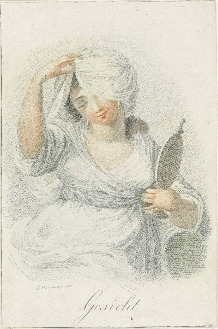 Ver
Rosto (título sobre o objecto)
Cinco sentidos representados por figuras femininas (título da série)
Die Funf Sinne (título da série) de Ludwig Gottlieb Portman