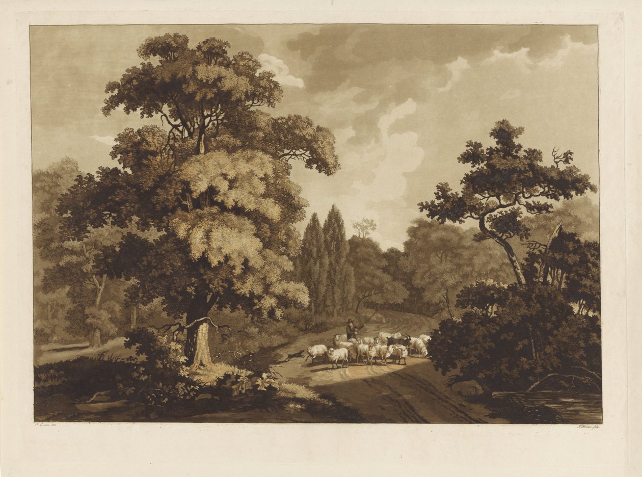 Paisagem com pastor de ovelhas de Ludwig Gottlieb Portman