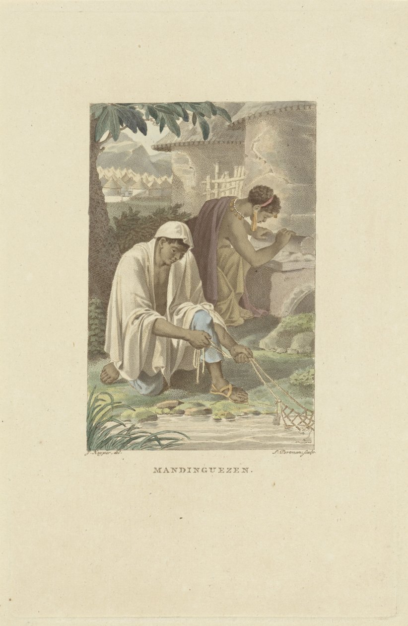 Mandinka, habitantes da África Ocidental
Mandinguezen (título sobre o objecto) de Ludwig Gottlieb Portman