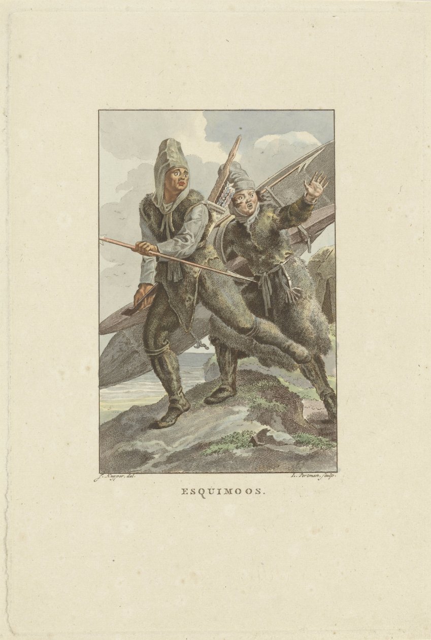 Inuit em fuga
Esquimoos (título sobre o objecto) de Ludwig Gottlieb Portman