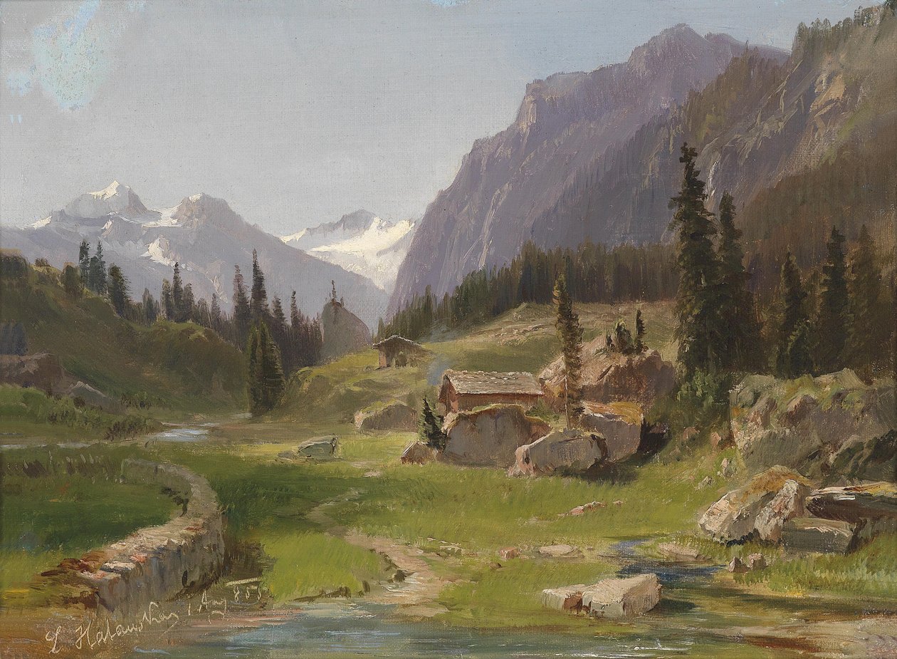 Paisagem idílica de montanha de Ludwig Halauska