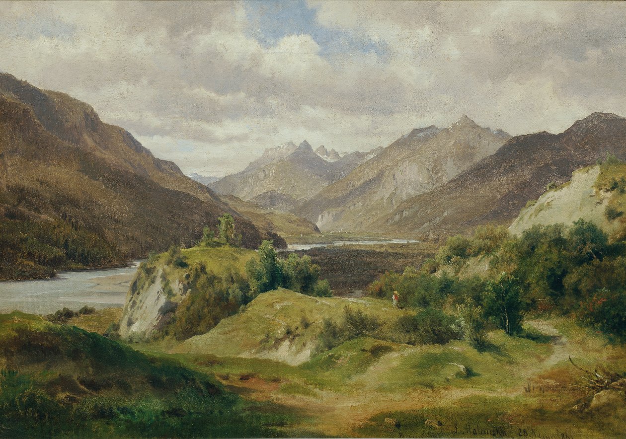 vale com montanhas de Ludwig Halauska