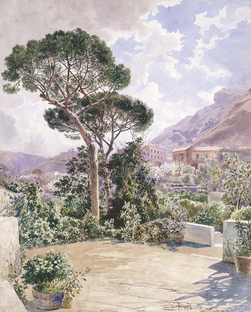 Castellamare (lápis e aquarela) de Ludwig Hans Fischer