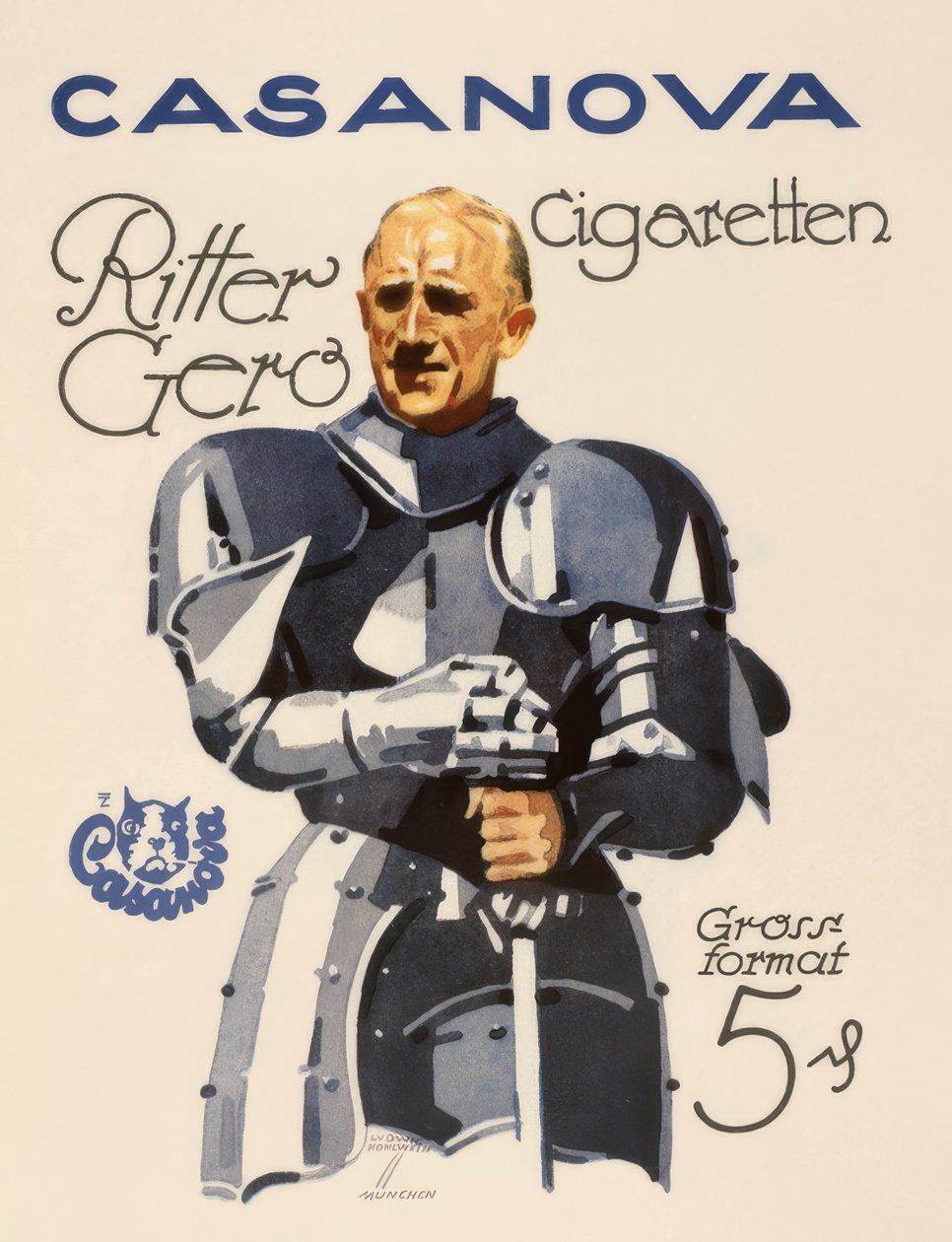 Casanova Cigaretten / Ritter Gero de Ludwig Hohlwein