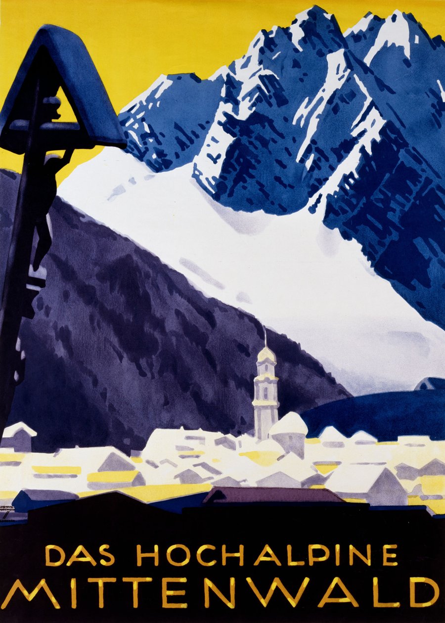 O alto alpino Mittenwald, c. 1930 de Ludwig Hohlwein