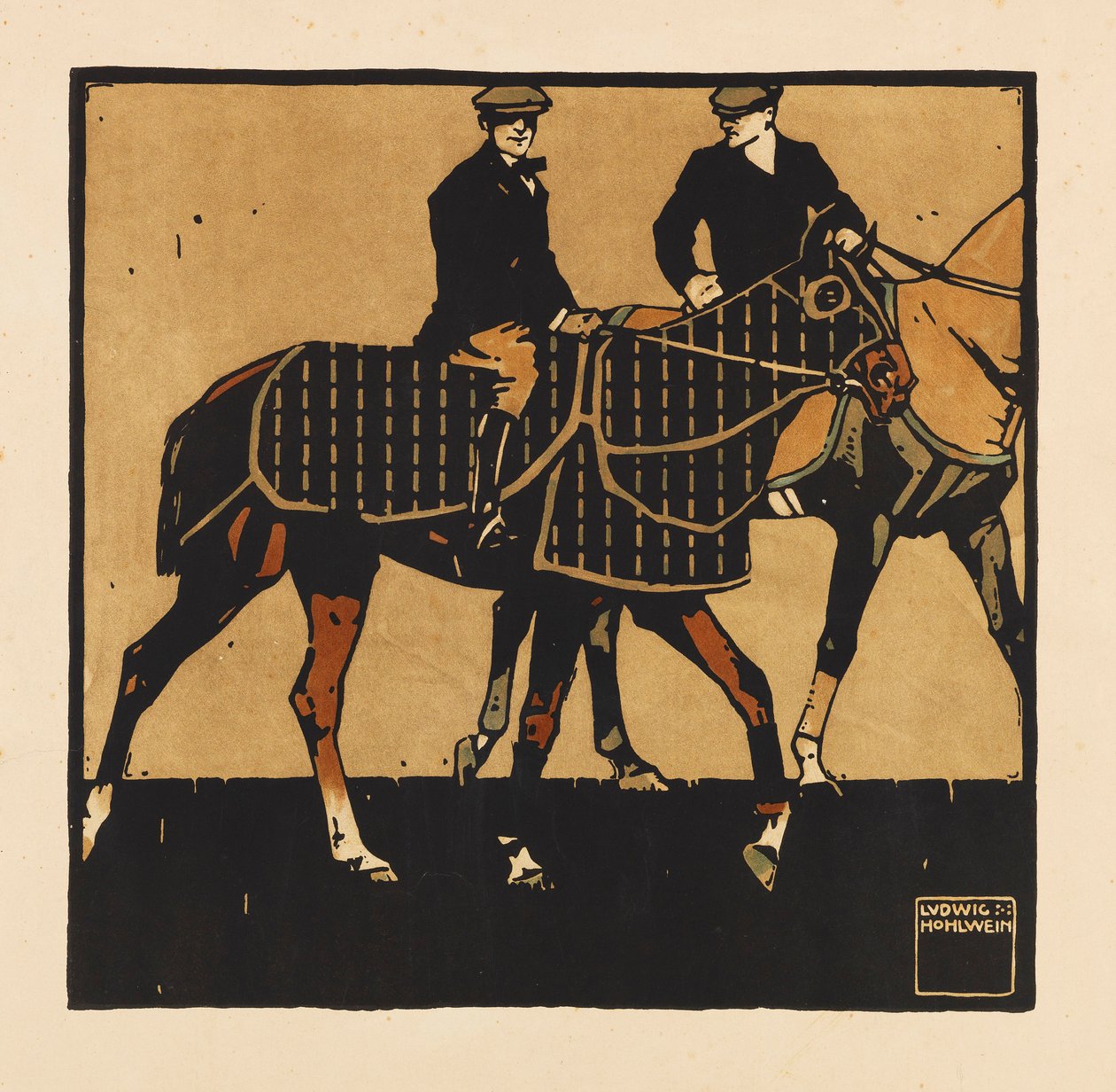 Do Portfolio Turf. Doze imagens de corridas de cavalos, 1909. de Ludwig Hohlwein