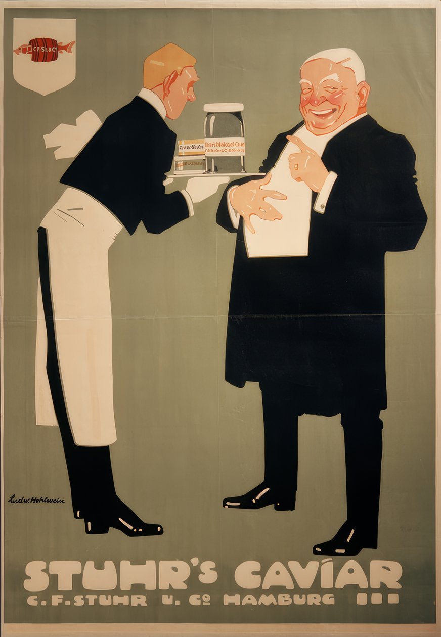 Comida / Caviar (ovas limpas e salgadas). de Ludwig Hohlwein