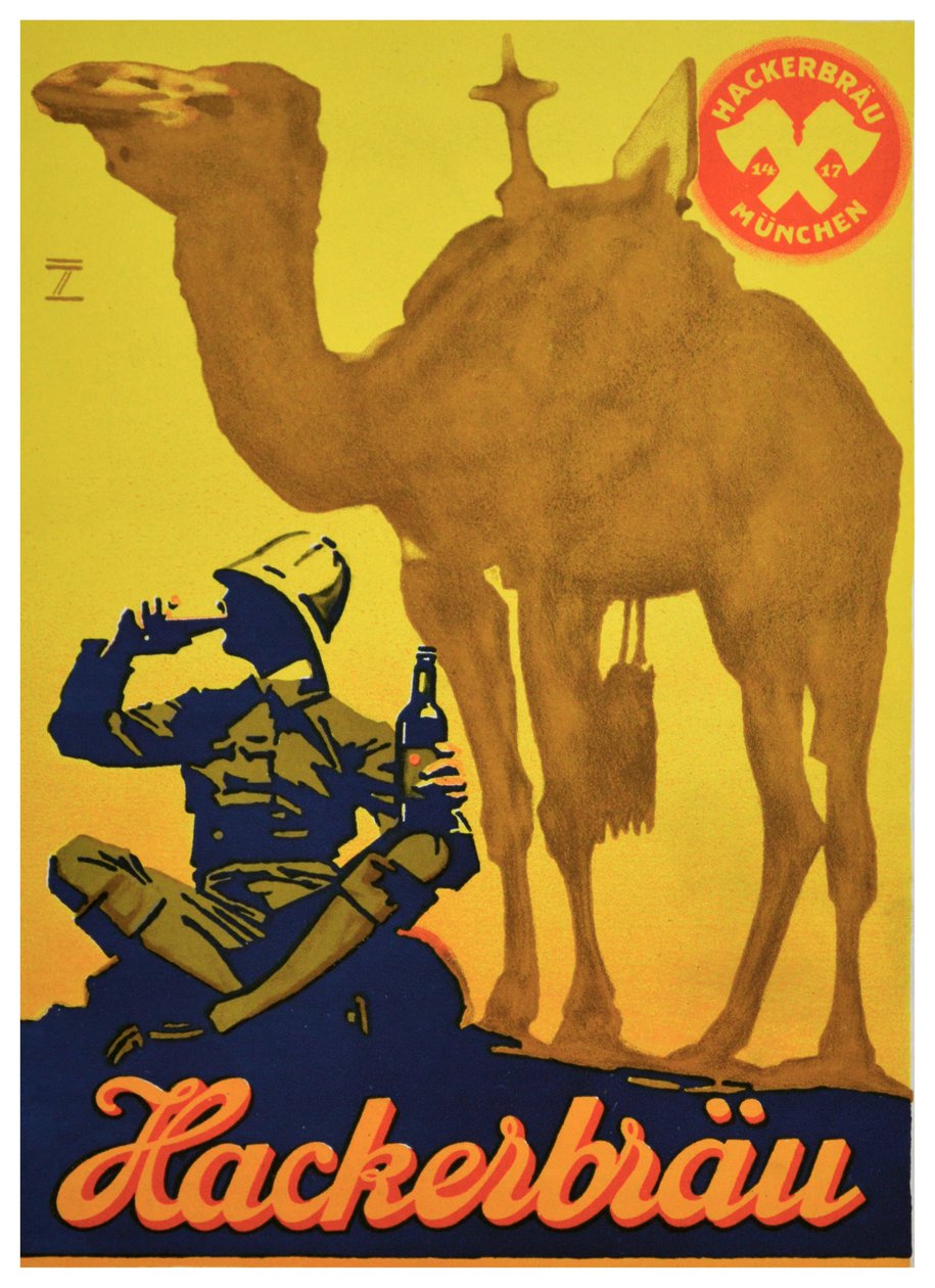 Cartaz publicitário para Cerveja Hackerbrau, c.1930 (litografia) de Ludwig Hohlwein