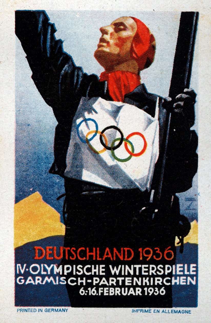 Cartaz dos IV Jogos Olímpicos em Garmisch-Partenkirchen de Ludwig Hohlwein