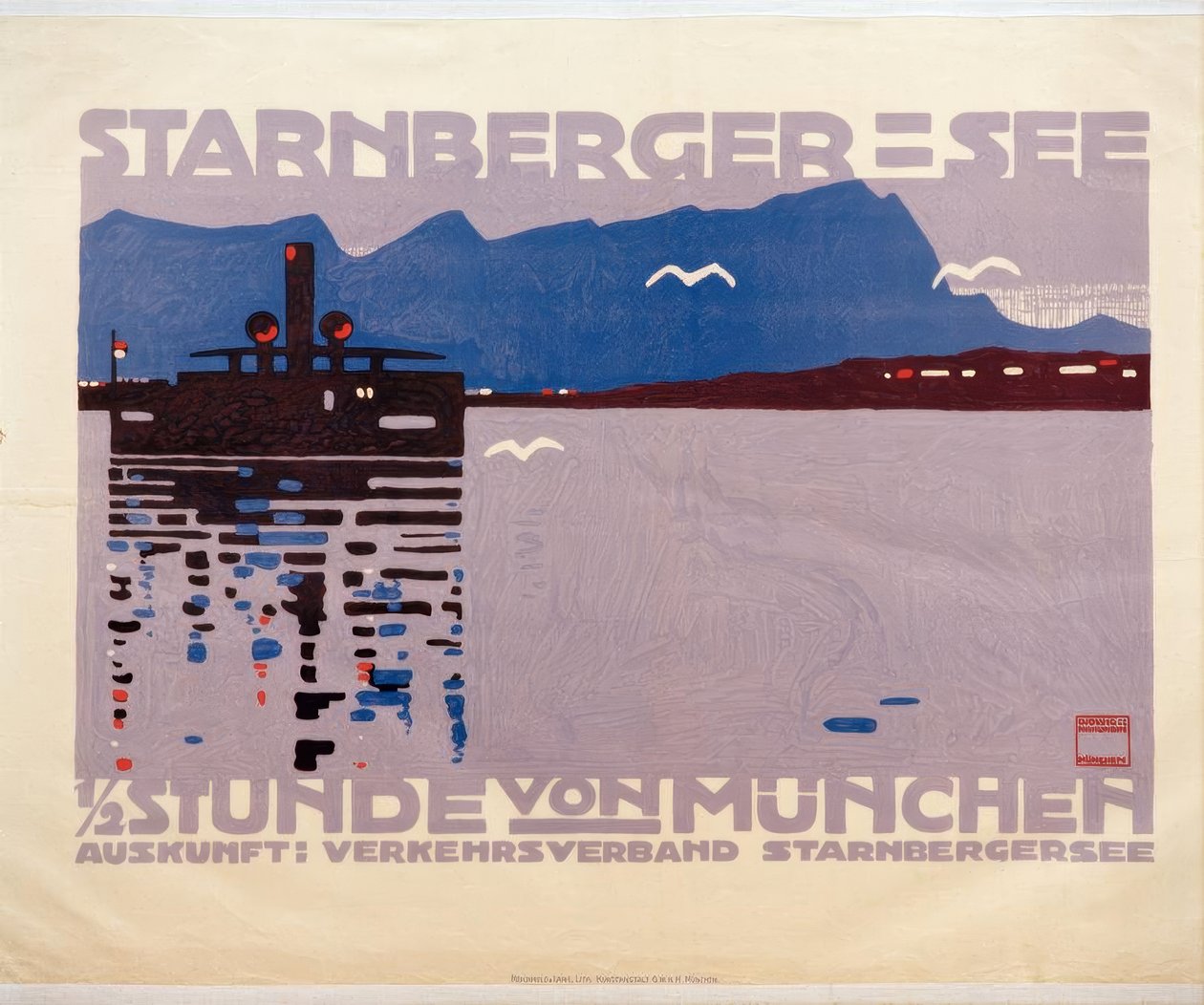 Lago Starnberg (Alta Baviera). de Ludwig Hohlwein