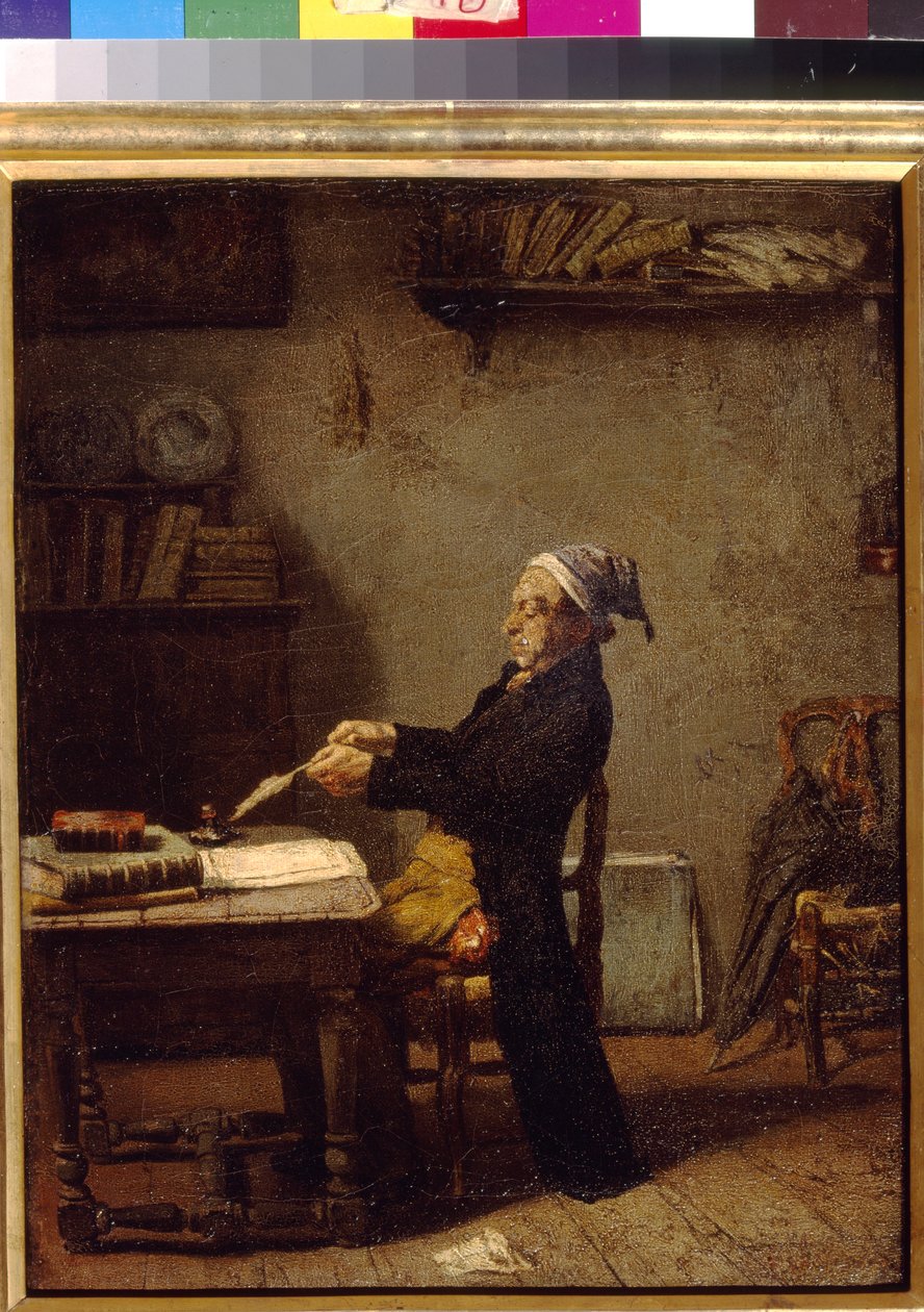 Cientista a trabalhar por Knaus, Ludwig (1829-1910). Óleo sobre madeira. Museu de Belas Artes do Estado A. Pushkin, Moscou de Ludwig Knaus