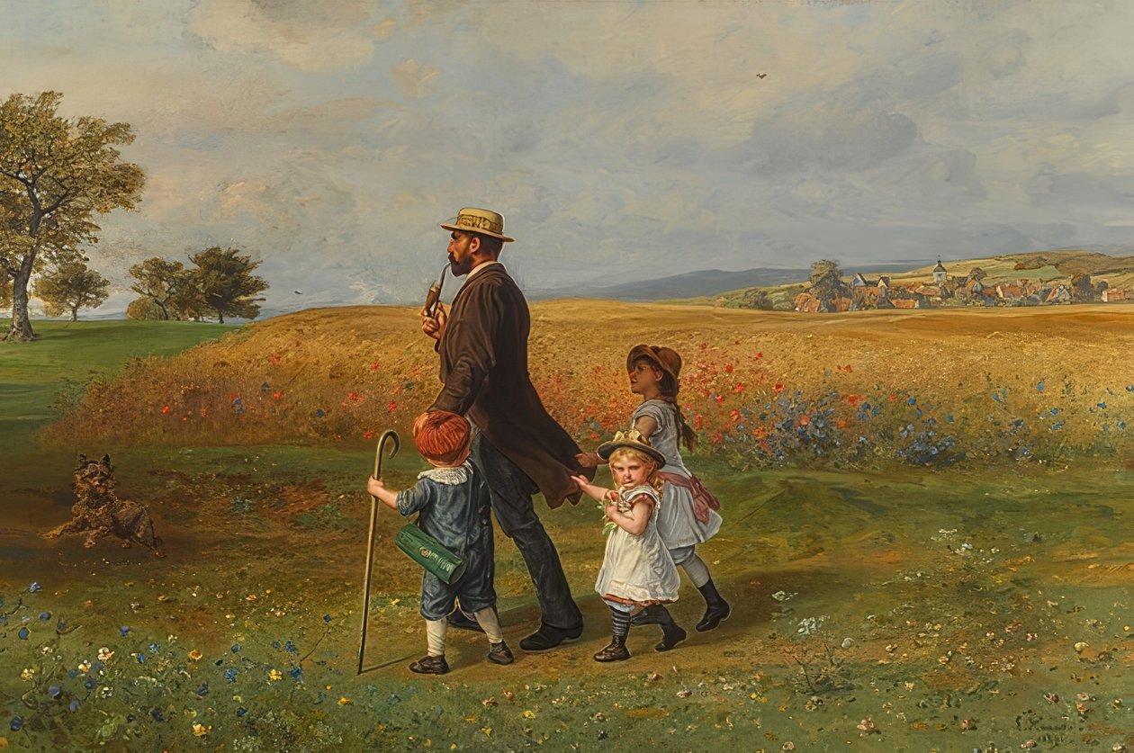 Caminhada de domingo. 1889 de Ludwig Knaus