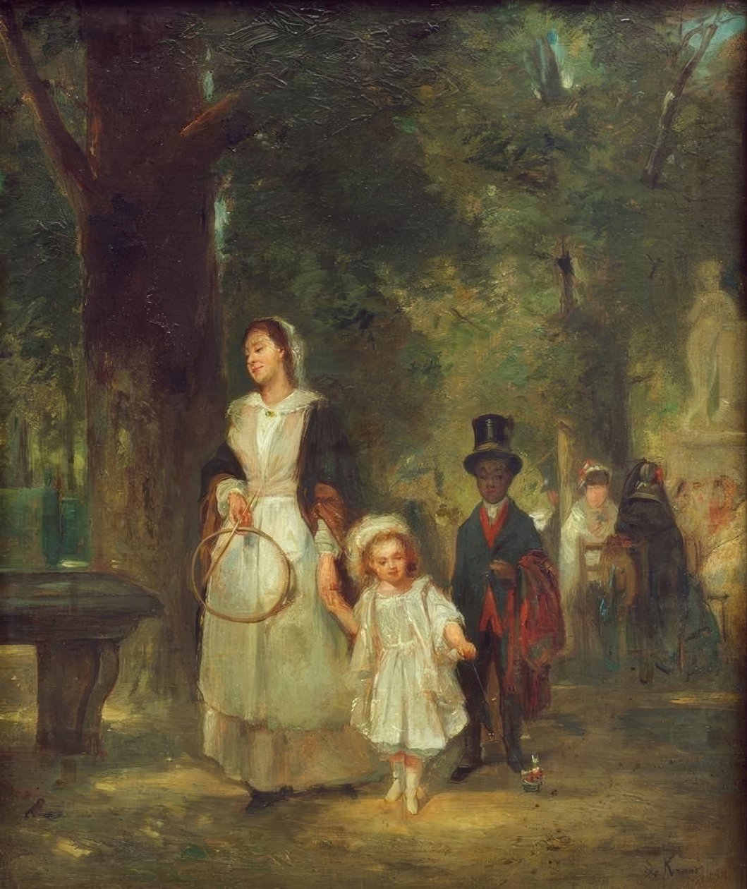 Caminhada no Jardim das Tuileries de Ludwig Knaus