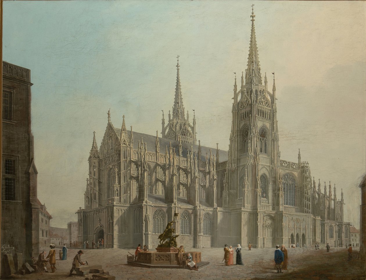 La cathedrale saint Guy de Praga - A Catedral de Saint Vitus em Praga - Ludvik Kohl (1746-1821). Óleo sobre tela de Ludwig Kohl
