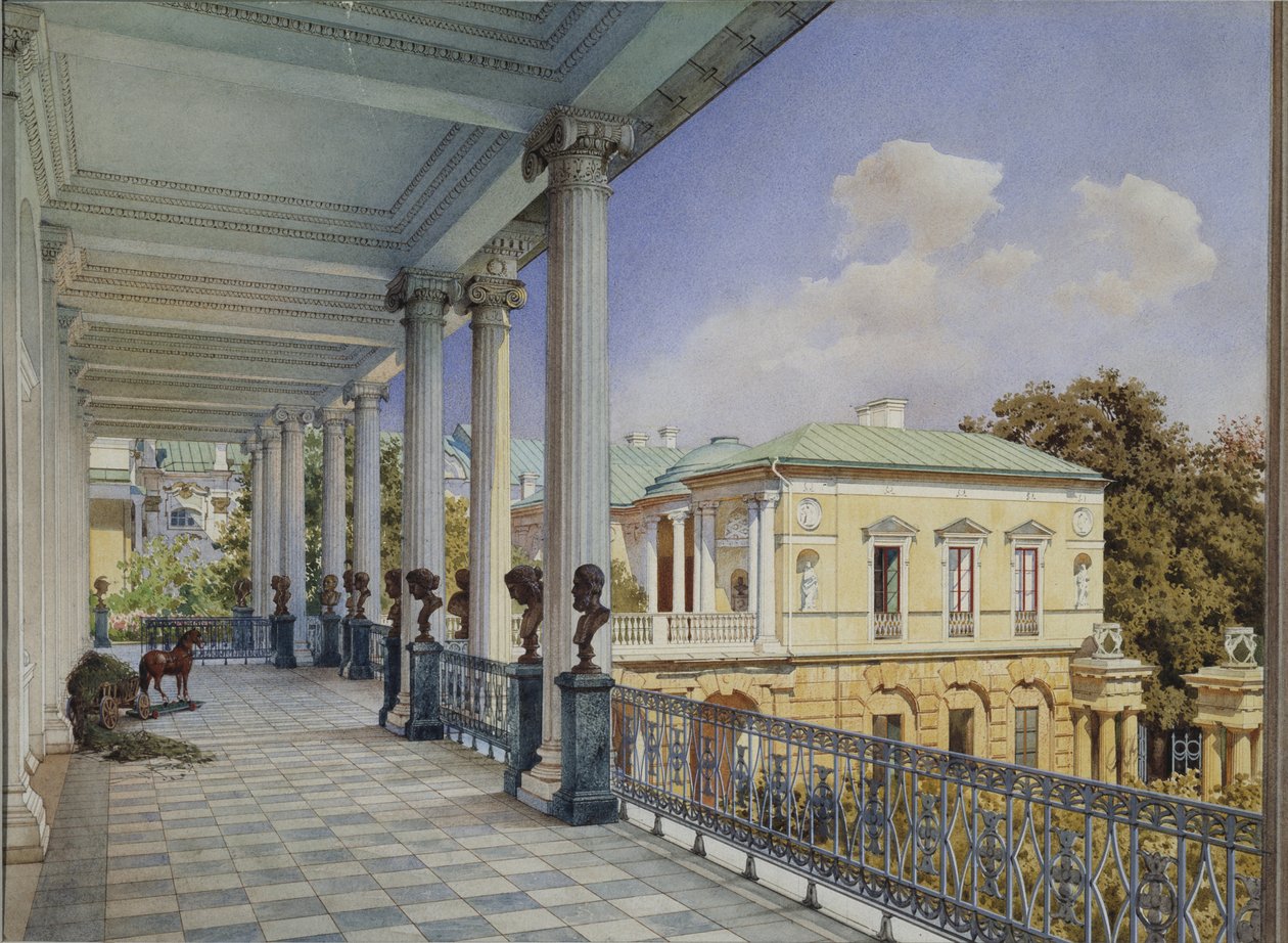 Galeria Cameron em Tsarskoye Selo, 1859 de Ludwig Premazzi