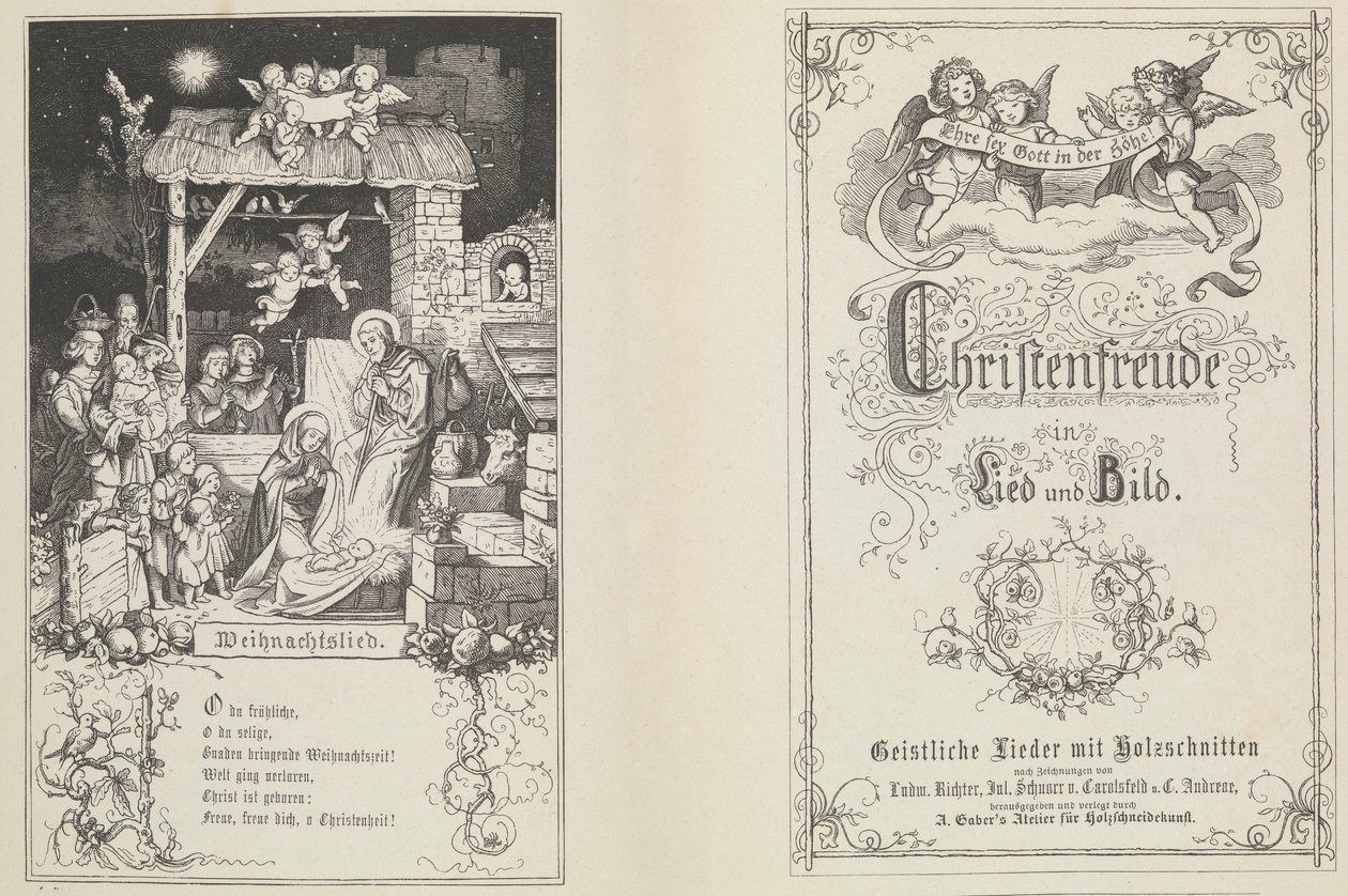 Christenfreude em Lied und Bild, 1855. de Ludwig Richter