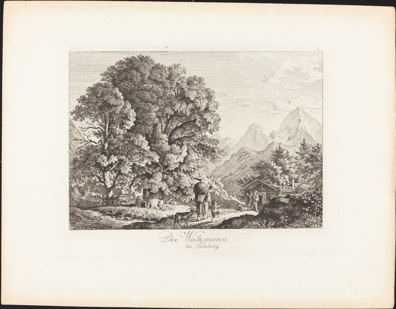O Watzmann perto de Salzburgo de Ludwig Richter