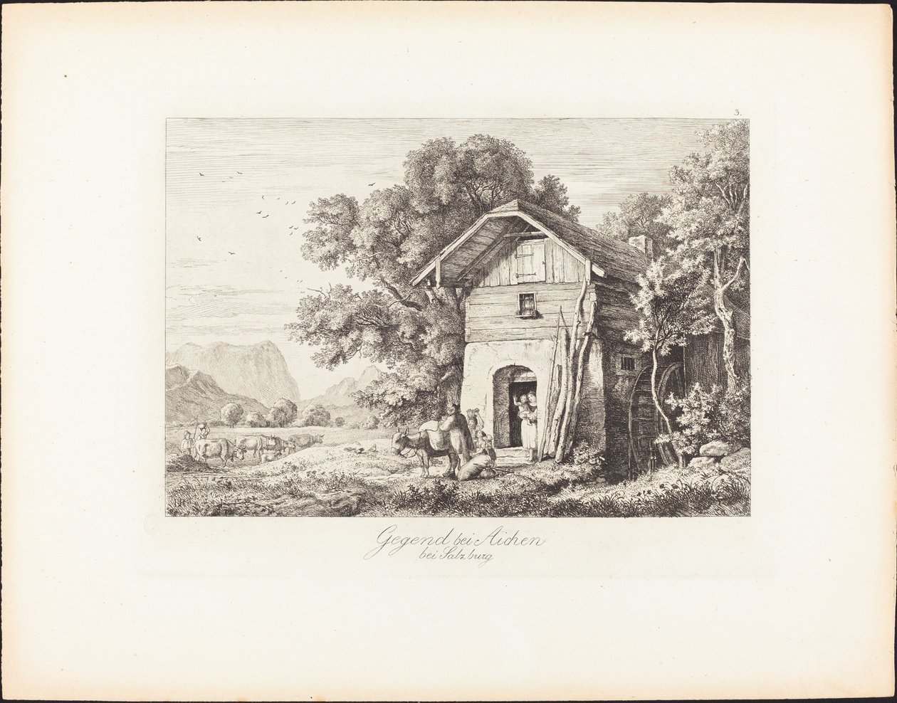 A região perto de Aichen perto de Salzburgo de Ludwig Richter