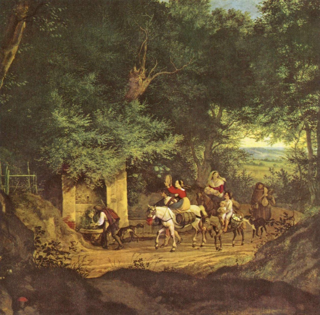 Alemão: Waldbrunnen bei Ariccia O poço no bosque em Ariccia de Ludwig Richter