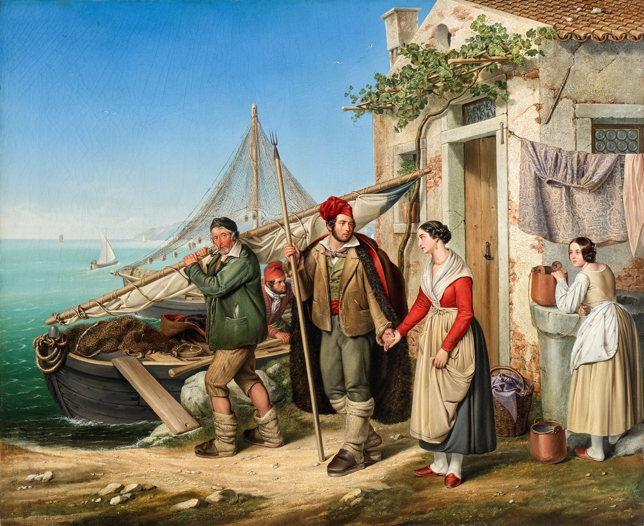 Uma família de pesca veneziana de Ludwig von Beniczky