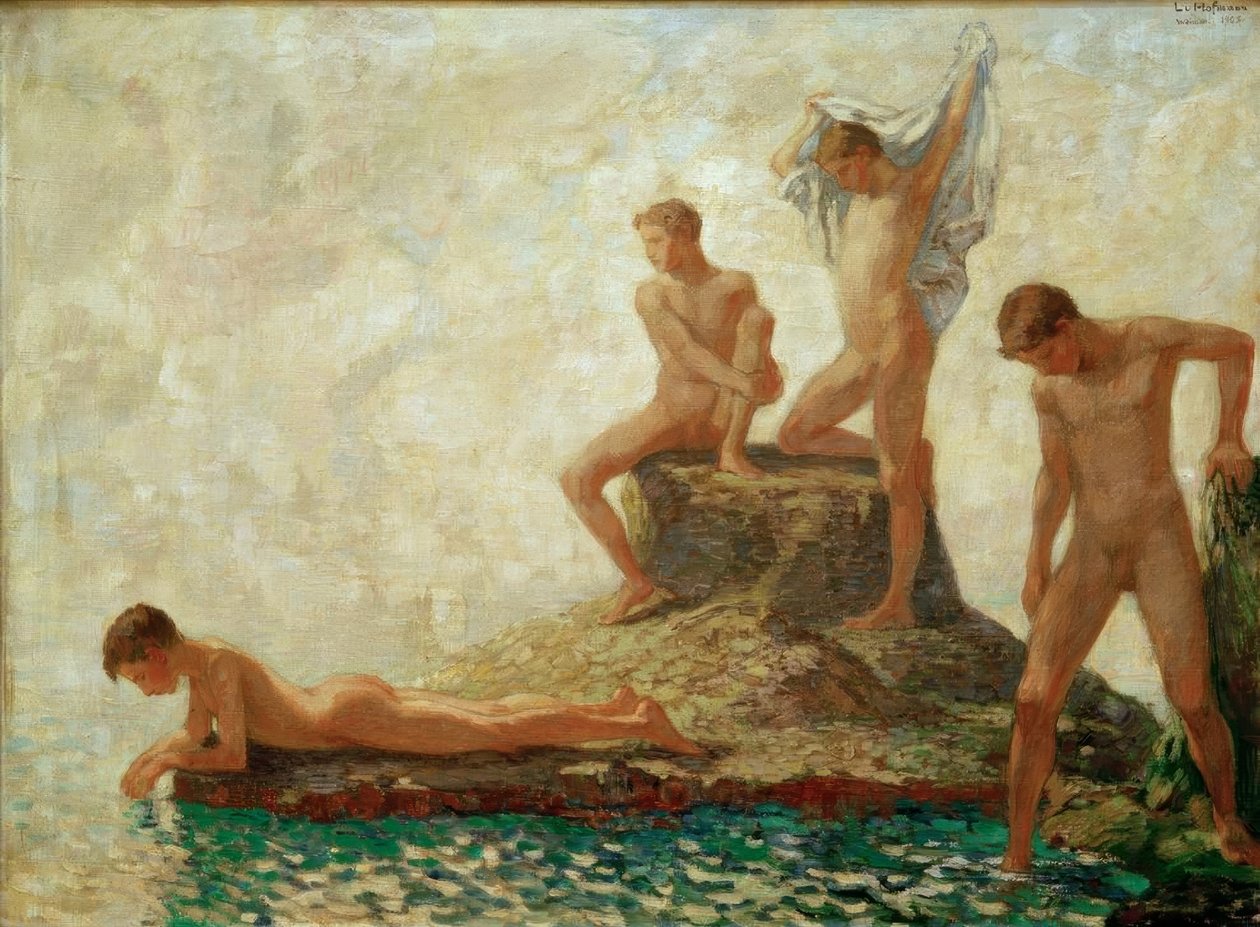Bathing Jünglinge de Ludwig von Hofmann