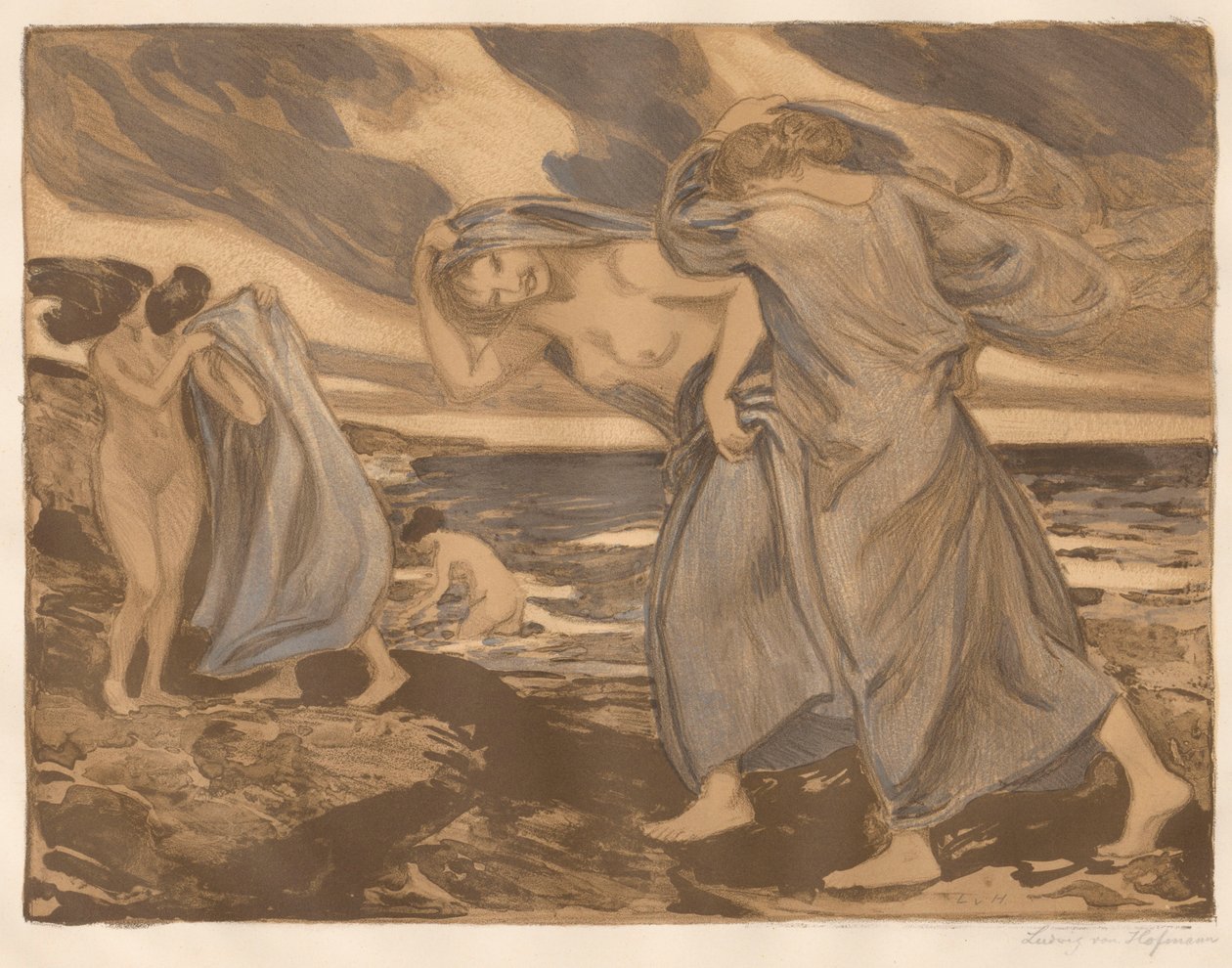 Menina à beira-mar de Ludwig von Hofmann