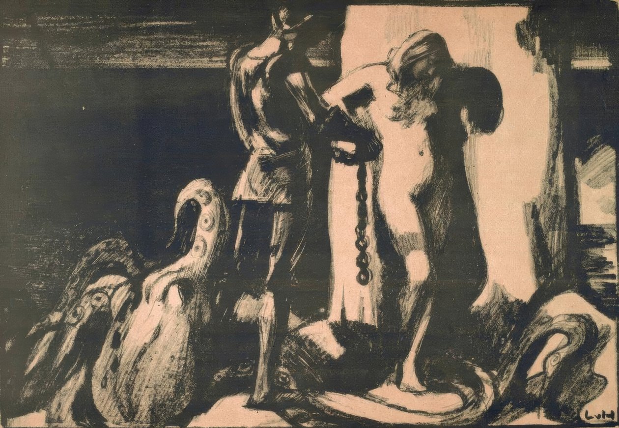 Perseu liberta Andrômeda de Ludwig von Hofmann