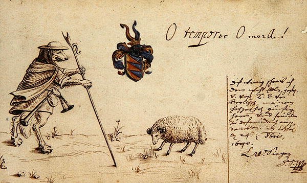 Página de um livro de esboços de Ludwig von Siegen