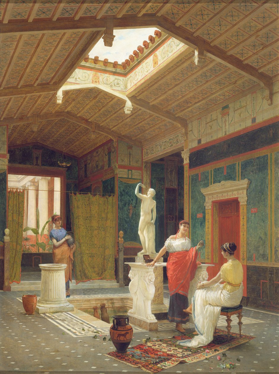 Um interior de Pompeia, 1882 de Luigi Bazzani
