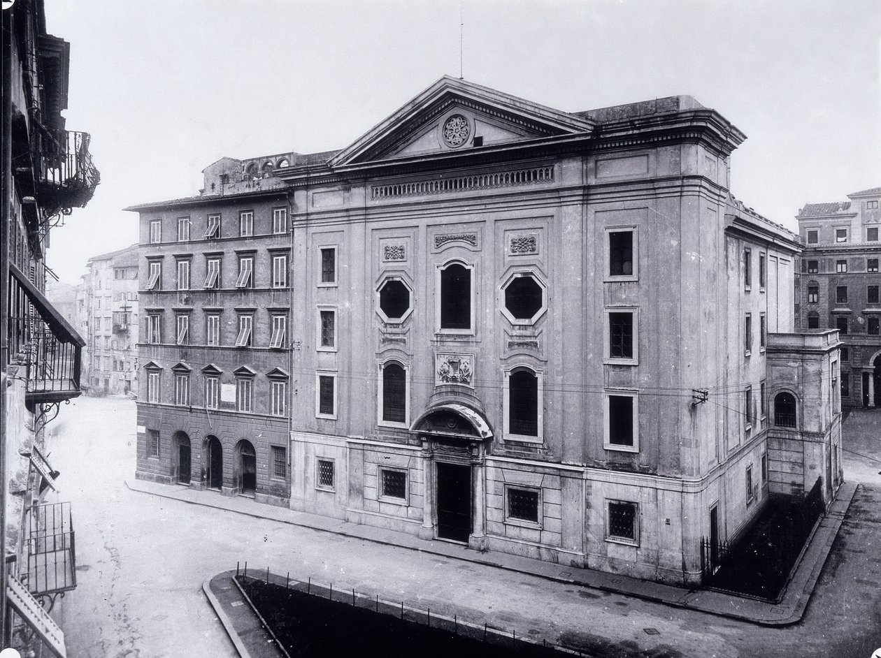 Fachada da antiga sinagoga de Livorno, c.1910 de Luigi Betti