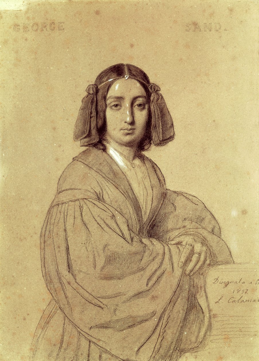 Retrato de George Sand (1804-76) 1837 de Luigi Calamatta