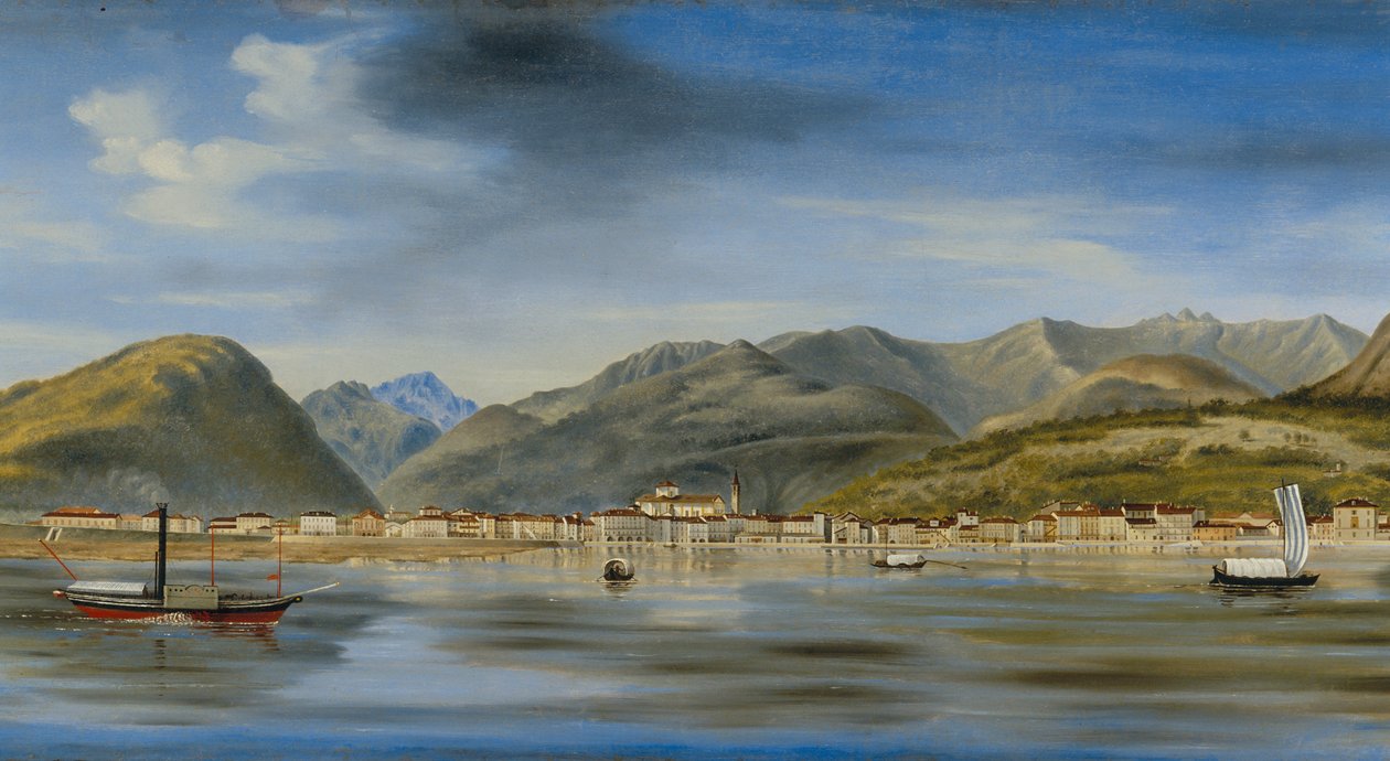 Vista, de, Intra, de, a, lago, c.1833-90 de Luigi Litta