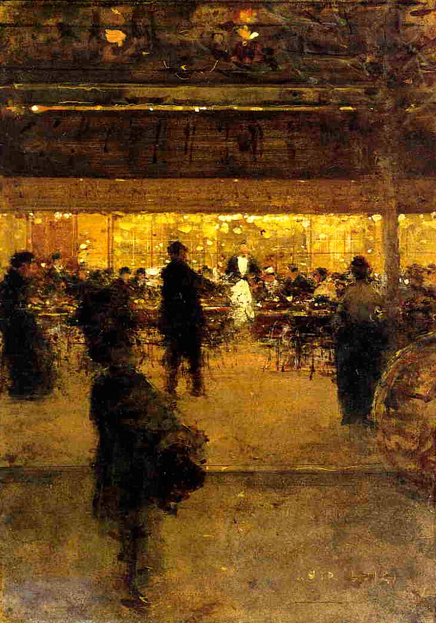 Cafe à noite de Luigi Loir