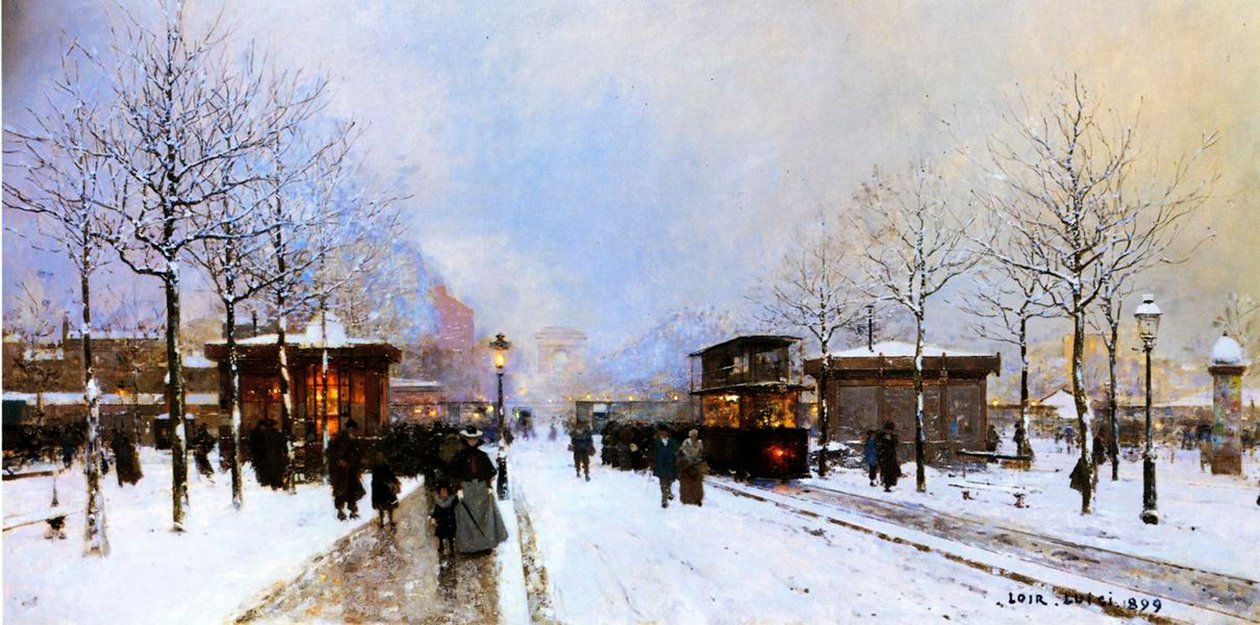 Porte Maillot no inverno, Paris, 1899 de Luigi Loir