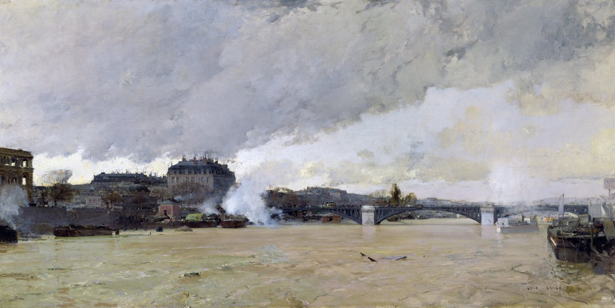 As inundações do rio Sena, c.1903 de Luigi Loir