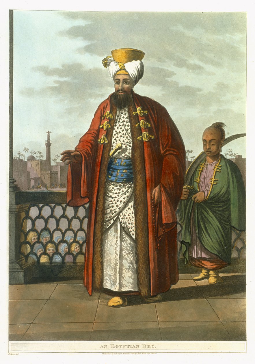 Um bei egípcio, prato 41 de "vistas no Egito", gravado pelo bar de Thomas Milton (1743-1827). por Robert Bowyer (1758-1834) 1802 (aquatinta) de Luigi Mayer