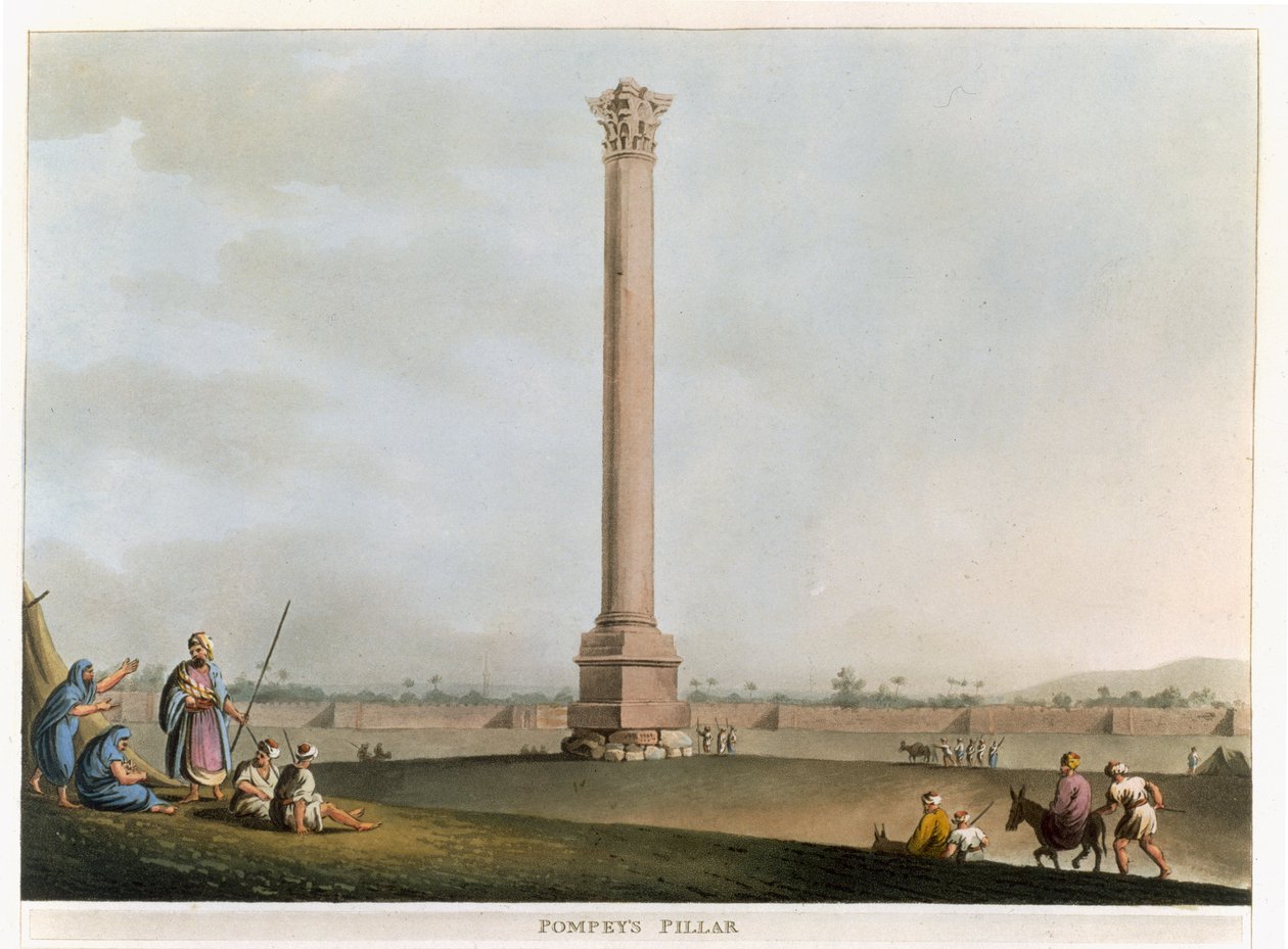 Pilar de Pompeu, placa 14 de &39;Views in Egypt&39;, gravada por Thomas Milton (1743-1827) pub. por Robert Bowyer (1758-1834) 1802 (aquatinta) de Luigi Mayer