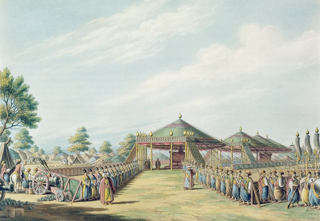 O acampamento em Daud-Pascia, pub. por William Watts, 1806 de Luigi Mayer