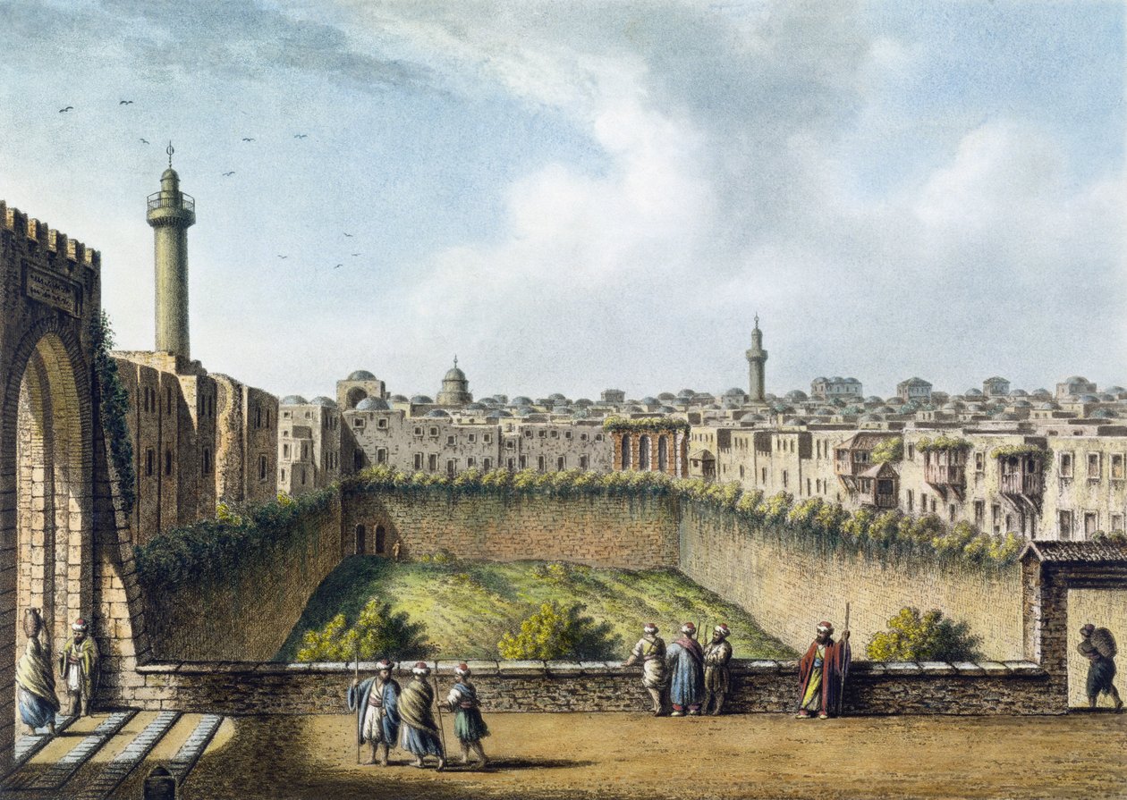 A piscina de Bethesda, Jerusalém, pub. por William Watts, 1801 de Luigi Mayer