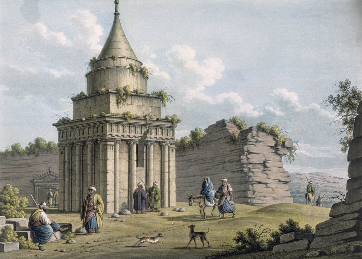 O túmulo de Absalão, Jerusalém, pub. por William Watts, 1805 de Luigi Mayer