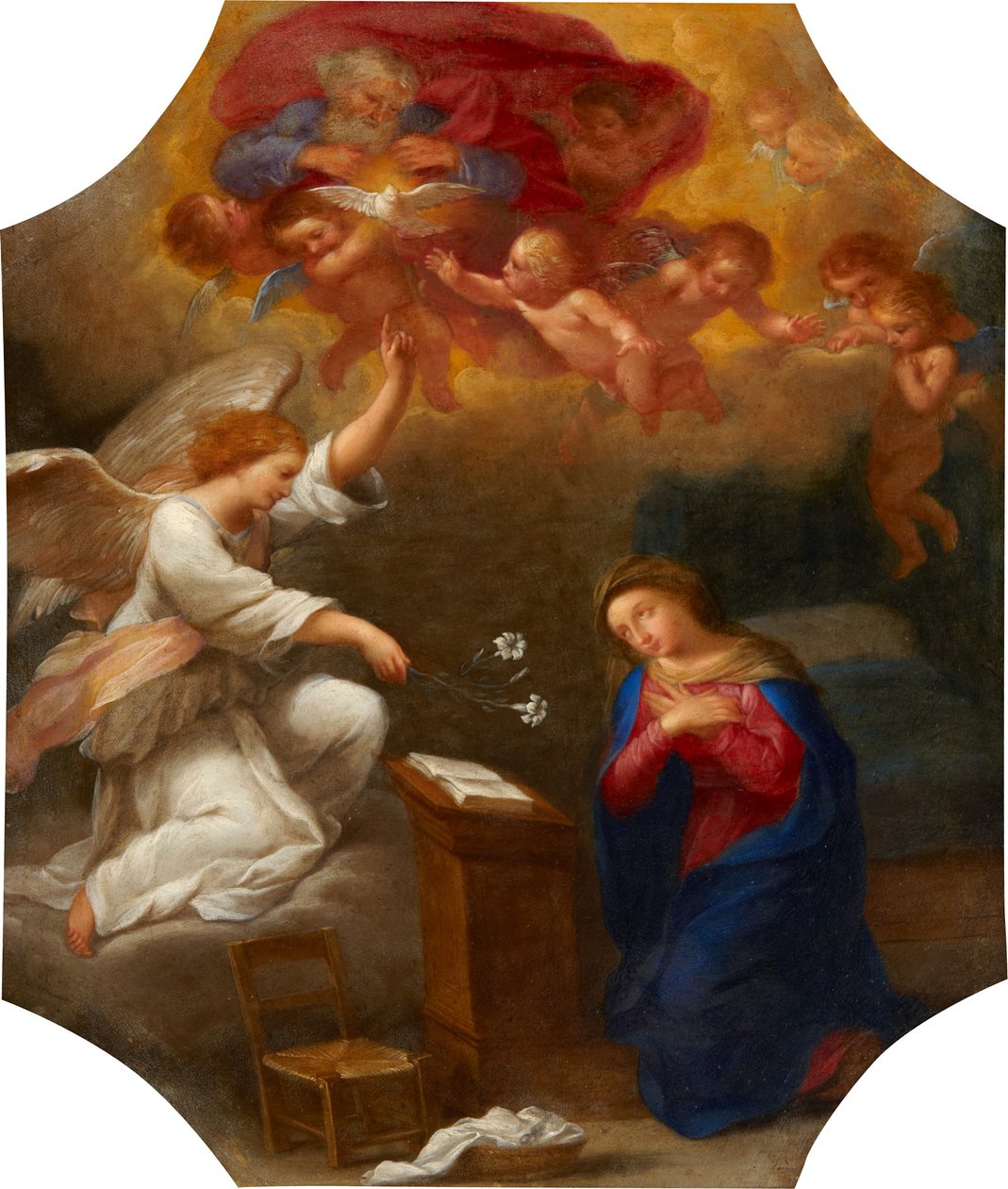 A Anunciação (óleo sobre cobre) de Luigi Primo Gentile