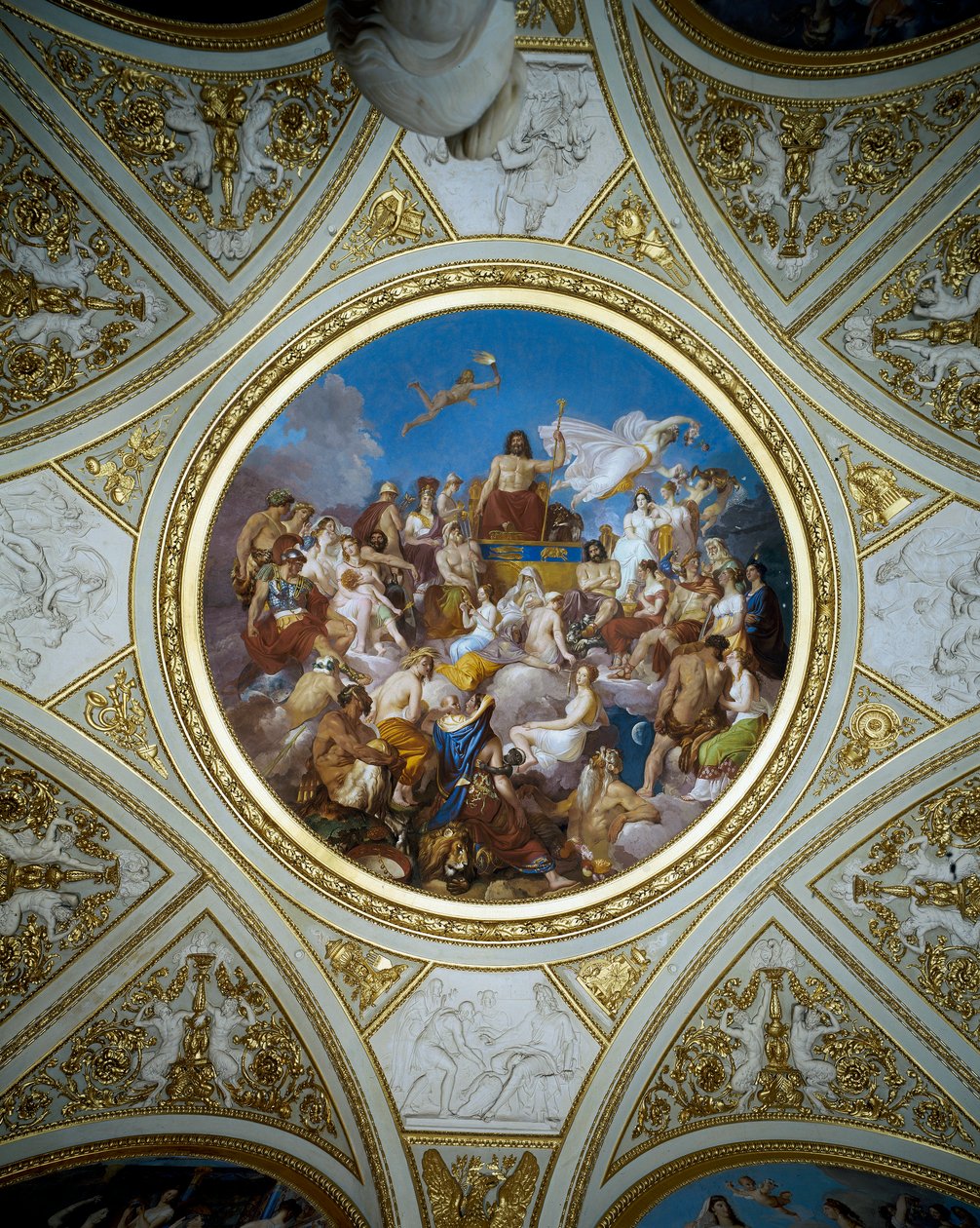 Olimpo, Teto da Sala Ilíada, Galeria Palatina, c.1819-20 de Luigi Sabatelli