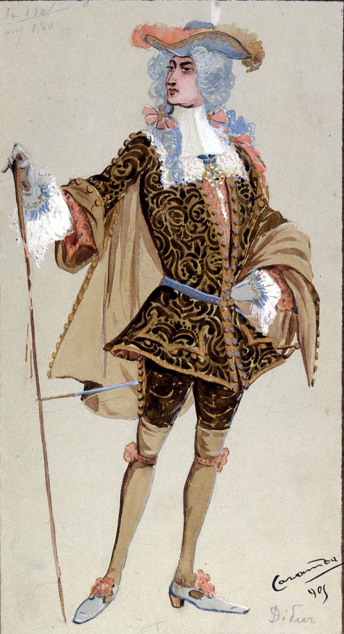 Figurino para o Conde Almaviva, do "Casamento de Fígaro", 1905 de Luigi Sapelli Caramba