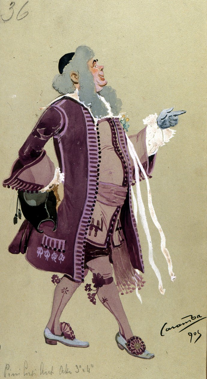 Figurinos de Don Bartolo, de The Marriage of Figaro de Wolfgang Amadeus Mozart, 1905 de Luigi Sapelli Caramba
