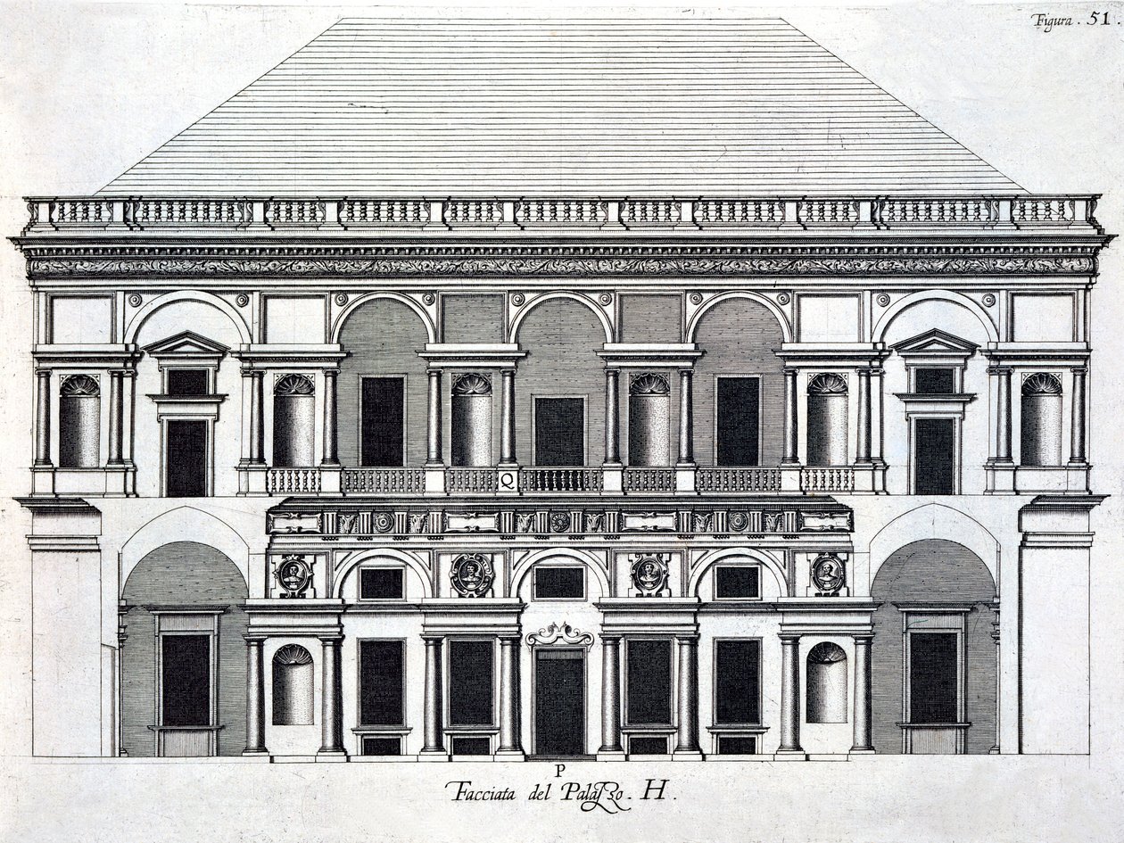 Projeto para o Palácio Real de Caserta, 1756 de Luigi Vanvitelli
