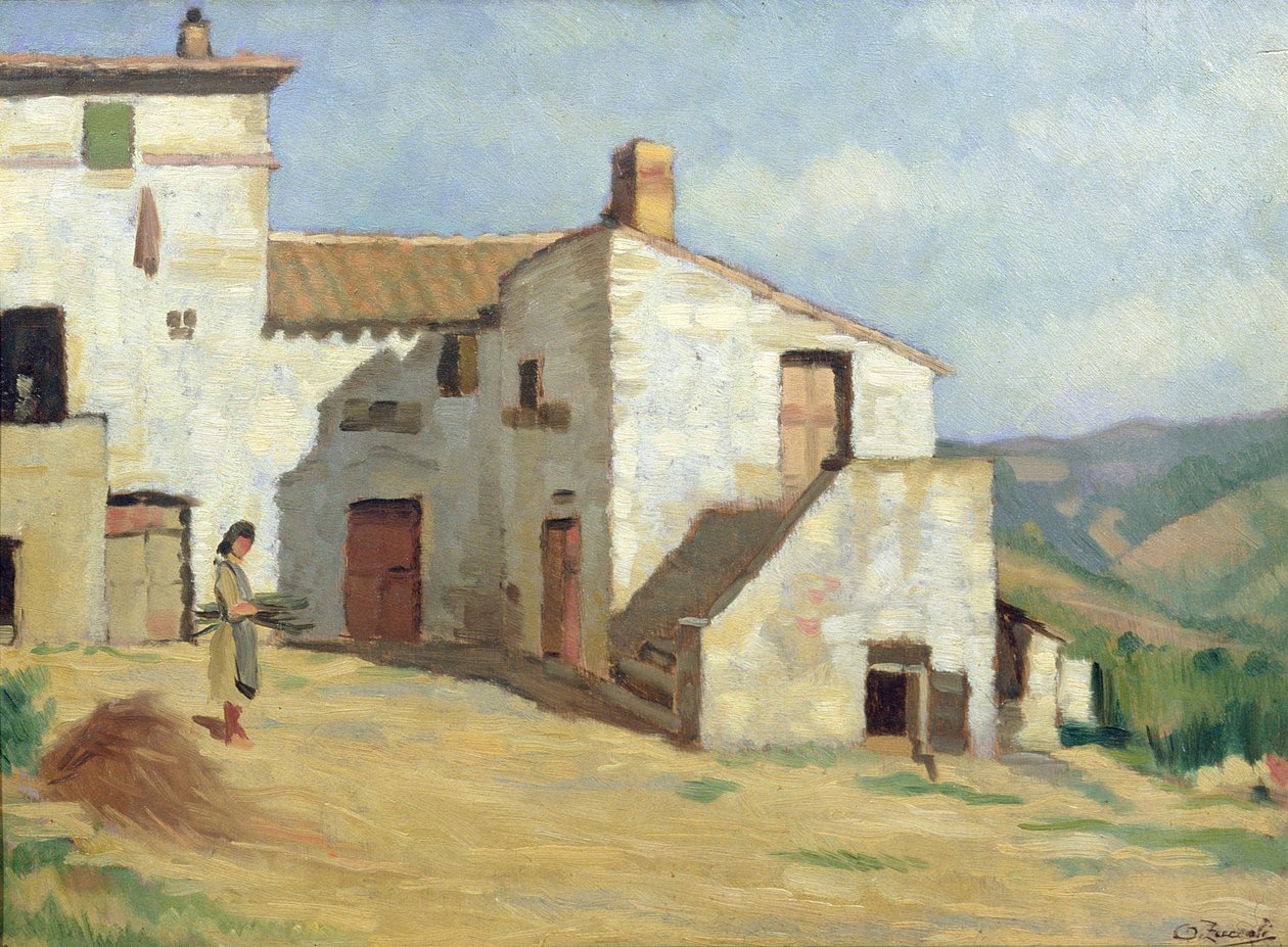 Camponesa na fazenda de Luigi Zuccoli