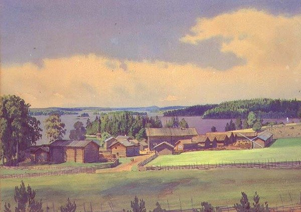 Paisagem do Norte (aguarela sobre papel) de Luigi Premazzi