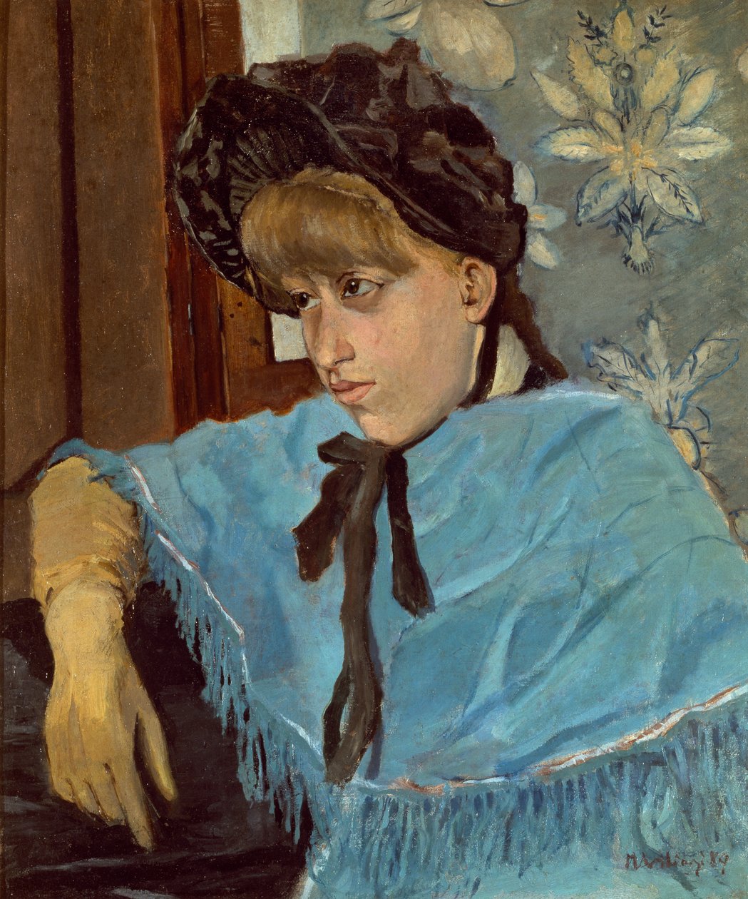 Modelo jovem de Luigi Levi (nascido em 1858 ou 1860-1939), óleo sobre tela, 47x38 cm de Luigi Levi